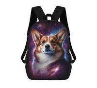 sinyumoney Sacs À Dos De 17 Pouces Cosmic Corgi Portrait-3 Sac D'école Imprimé En 3D Pour Garçons (primaire Et Collège)