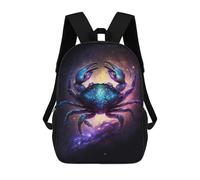 sinyumoney Sacs À Dos De 17 Pouces Cosmic Crab Art Print-6 Sac D'école Imprimé En 3D Pour Garçons (primaire Et Collège)