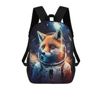 sinyumoney Sacs À Dos De 17 Pouces Cosmic Fox Astronaut Sac D'école Imprimé En 3D Pour Garçons (primaire Et Collège)
