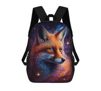 sinyumoney Sacs À Dos De 17 Pouces Cosmic Fox Portrait-19 Sac D'école Imprimé En 3D Pour Garçons (primaire Et Collège)