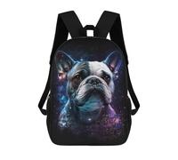 sinyumoney Sacs À Dos De 17 Pouces Cosmic French Bulldog Art Print Sac D'école Imprimé En 3D Pour Garçons (primaire Et Collège)