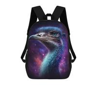 sinyumoney Sacs À Dos De 17 Pouces Cosmic Ostrich Portrait Sac D'école Imprimé En 3D Pour Garçons (primaire Et Collège)
