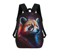 sinyumoney Sacs À Dos De 17 Pouces Cosmic Red Panda Profile Sac D'école Imprimé En 3D Pour Garçons (primaire Et Collège)