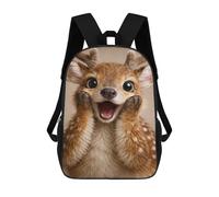 sinyumoney Sacs À Dos De 17 Pouces Cute Smiling Fawn Portrait Sac D'école Imprimé En 3D Pour Garçons (primaire Et Collège)