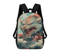 sinyumoney Sacs À Dos De 17 Pouces Dragon Head Art Print Sac D'école Imprimé En 3D Pour Garçons (primaire Et Collège)