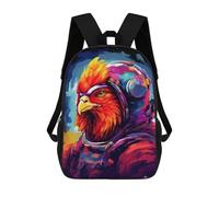 sinyumoney Sacs À Dos De 17 Pouces Eagle Astronaut Space Art Sac D'école Imprimé En 3D Pour Garçons (primaire Et Collège)