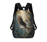 sinyumoney Sacs À Dos De 17 Pouces Eagle Forest Nature Scene Sac D'école Imprimé En 3D Pour Garçons (primaire Et Collège)