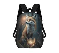 sinyumoney Sacs À Dos De 17 Pouces Enchanted Forest Fox Lantern Sac D'école Imprimé En 3D Pour Garçons (primaire Et Collège)