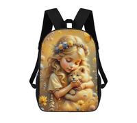 sinyumoney Sacs À Dos De 17 Pouces Enchanted Garden with Lion Cub Sac D'école Imprimé En 3D Pour Garçons (primaire Et Collège)