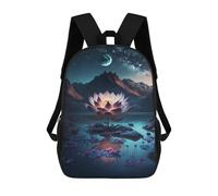 sinyumoney Sacs À Dos De 17 Pouces Enchanted Lotus Pond Reflections Sac D'école Imprimé En 3D Pour Garçons (primaire Et Collège)
