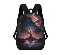 sinyumoney Sacs À Dos De 17 Pouces Enchanted Tree Lightning Storm Sac D'école Imprimé En 3D Pour Garçons (primaire Et Collège)