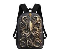 sinyumoney Sacs À Dos De 17 Pouces Epic Kraken Golden Monster Sac D'école Imprimé En 3D Pour Garçons (primaire Et Collège)
