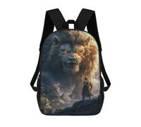 sinyumoney Sacs À Dos De 17 Pouces Fantasy Lion Encounter Sac D'école Imprimé En 3D Pour Garçons (primaire Et Collège)