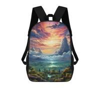 sinyumoney Sacs À Dos De 17 Pouces Fantasy Mountain Landscape -3 Sac D'école Imprimé En 3D Pour Garçons (primaire Et Collège)