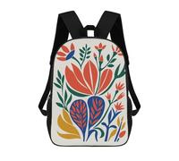 sinyumoney Sacs À Dos De 17 Pouces Floral Abstract Art Print Sac D'école Imprimé En 3D Pour Garçons (primaire Et Collège)