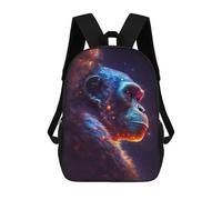 sinyumoney Sacs À Dos De 17 Pouces Galactic Chimpanzee Portrait Sac D'école Imprimé En 3D Pour Garçons (primaire Et Collège)