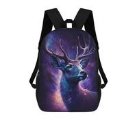 sinyumoney Sacs À Dos De 17 Pouces Galactic Deer Portrait-7 Sac D'école Imprimé En 3D Pour Garçons (primaire Et Collège)