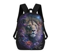 sinyumoney Sacs À Dos De 17 Pouces Galactic Lion Majesty Art Print Sac D'école Imprimé En 3D Pour Garçons (primaire Et Collège)