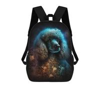 sinyumoney Sacs À Dos De 17 Pouces Galactic Poodle Portrait -1 Sac D'école Imprimé En 3D Pour Garçons (primaire Et Collège)