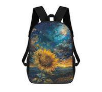 sinyumoney Sacs À Dos De 17 Pouces Galactic Sunflower Bloom Sac D'école Imprimé En 3D Pour Garçons (primaire Et Collège)