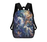 sinyumoney Sacs À Dos De 17 Pouces Galactic Unicorn Fantasy Art -6 Sac D'école Imprimé En 3D Pour Garçons (primaire Et Collège)