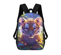 sinyumoney Sacs À Dos De 17 Pouces Glowing Tiger Cub Art Print Sac D'école Imprimé En 3D Pour Garçons (primaire Et Collège)