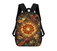 sinyumoney Sacs À Dos De 17 Pouces Golden Flower Burst Sac D'école Imprimé En 3D Pour Garçons (primaire Et Collège)