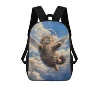 sinyumoney Sacs À Dos De 17 Pouces Heavenly Angel Cat Art Print Sac D'école Imprimé En 3D Pour Garçons (primaire Et Collège)