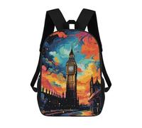 sinyumoney Sacs À Dos De 17 Pouces London's Vibrant Skyline -1 Sac D'école Imprimé En 3D Pour Garçons (primaire Et Collège)