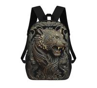 sinyumoney Sacs À Dos De 17 Pouces Lord Golden Jungle Tiger Sac D'école Imprimé En 3D Pour Garçons (primaire Et Collège)