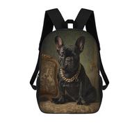 sinyumoney Sacs À Dos De 17 Pouces Luxury Golden Chain for Dogs Sac D'école Imprimé En 3D Pour Garçons (primaire Et Collège)