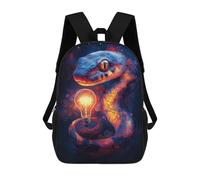 sinyumoney Sacs À Dos De 17 Pouces Magical Illuminated Snake Artwork Sac D'école Imprimé En 3D Pour Garçons (primaire Et Collège)