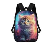 sinyumoney Sacs À Dos De 17 Pouces Magical Kitten Artwork Sac D'école Imprimé En 3D Pour Garçons (primaire Et Collège)
