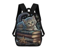sinyumoney Sacs À Dos De 17 Pouces Magical Kitten Books Fantasy Sac D'école Imprimé En 3D Pour Garçons (primaire Et Collège)