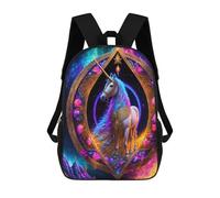 sinyumoney Sacs À Dos De 17 Pouces Magical Unicorn Art Print Sac D'école Imprimé En 3D Pour Garçons (primaire Et Collège)