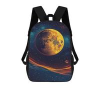sinyumoney Sacs À Dos De 17 Pouces Moonlit Cosmic Journey Sac D'école Imprimé En 3D Pour Garçons (primaire Et Collège)