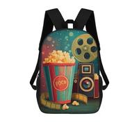sinyumoney Sacs À Dos De 17 Pouces Movie Night Essentials Sac D'école Imprimé En 3D Pour Garçons (primaire Et Collège)
