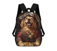 sinyumoney Sacs À Dos De 17 Pouces Pirate Dog Treasure Chest-54 Sac D'école Imprimé En 3D Pour Garçons (primaire Et Collège)