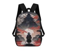 sinyumoney Sacs À Dos De 17 Pouces Samurai Japanese Landscape Sac D'école Imprimé En 3D Pour Garçons (primaire Et Collège)