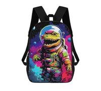 sinyumoney Sacs À Dos De 17 Pouces Space Dinosaur Astronaut Art Print-4 Sac D'école Imprimé En 3D Pour Garçons (primaire Et Collège)