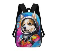 sinyumoney Sacs À Dos De 17 Pouces Space Dog Adventure -96 Sac D'école Imprimé En 3D Pour Garçons (primaire Et Collège)
