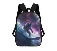 sinyumoney Sacs À Dos De 17 Pouces Space Surfing Adventure-8 Sac D'école Imprimé En 3D Pour Garçons (primaire Et Collège)
