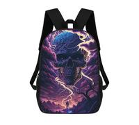sinyumoney Sacs À Dos De 17 Pouces Spooky Skull Lightning Scene Sac D'école Imprimé En 3D Pour Garçons (primaire Et Collège)