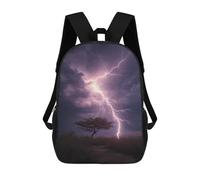 sinyumoney Sacs À Dos De 17 Pouces Thunderstorm Lightning Strikes Tree Sac D'école Imprimé En 3D Pour Garçons (primaire Et Collège)