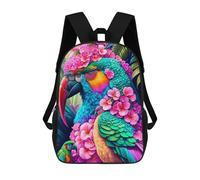 sinyumoney Sacs À Dos De 17 Pouces Tropical Parrot Paradise Sac D'école Imprimé En 3D Pour Garçons (primaire Et Collège)