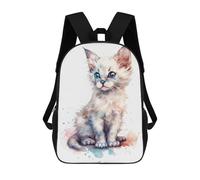 sinyumoney Sacs À Dos De 17 Pouces Watercolor Balinese Cat Sac D'école Imprimé En 3D Pour Garçons (primaire Et Collège)