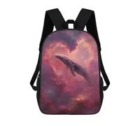 sinyumoney Sacs À Dos De 17 Pouces Whale in Space Nebula-2 Sac D'école Imprimé En 3D Pour Garçons (primaire Et Collège)