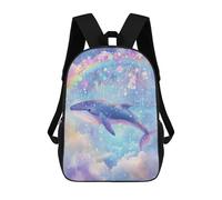 sinyumoney Sacs À Dos De 17 Pouces Whale Rainbow Fantasy Sac D'école Imprimé En 3D Pour Garçons (primaire Et Collège)