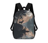 sinyumoney Sacs À Dos Deer Silhouette by Moonlit Sac À Dos Scolaire Pour Enfants, Sac D'école Imprimé En 3D Pour Garçons, Élèves Du Primaire Et Du Collège 17inch