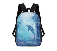 sinyumoney Sacs À Dos Dolphin in Ice World Sac À Dos Scolaire Pour Enfants, Sac D'école Imprimé En 3D Pour Garçons, Élèves Du Primaire Et Du Collège 17inch